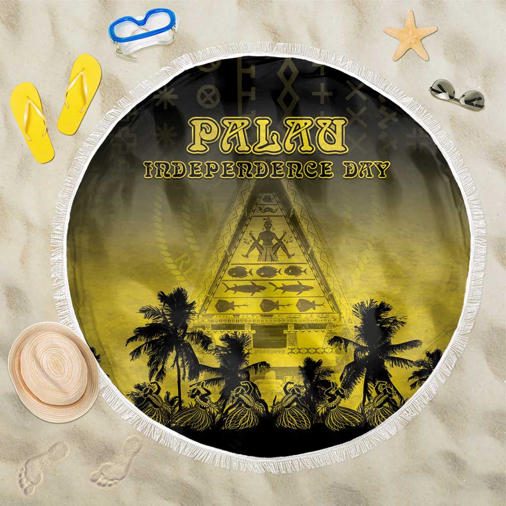 Palau Independence Day Beach Blanket Palauan Tattoo Pattern - Polynesian Pride