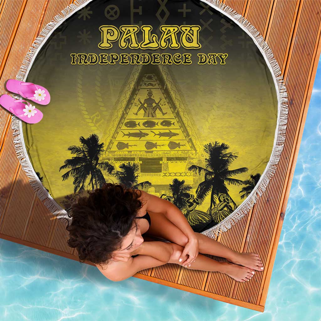 Palau Independence Day Beach Blanket Palauan Tattoo Pattern LT05 - Polynesian Pride