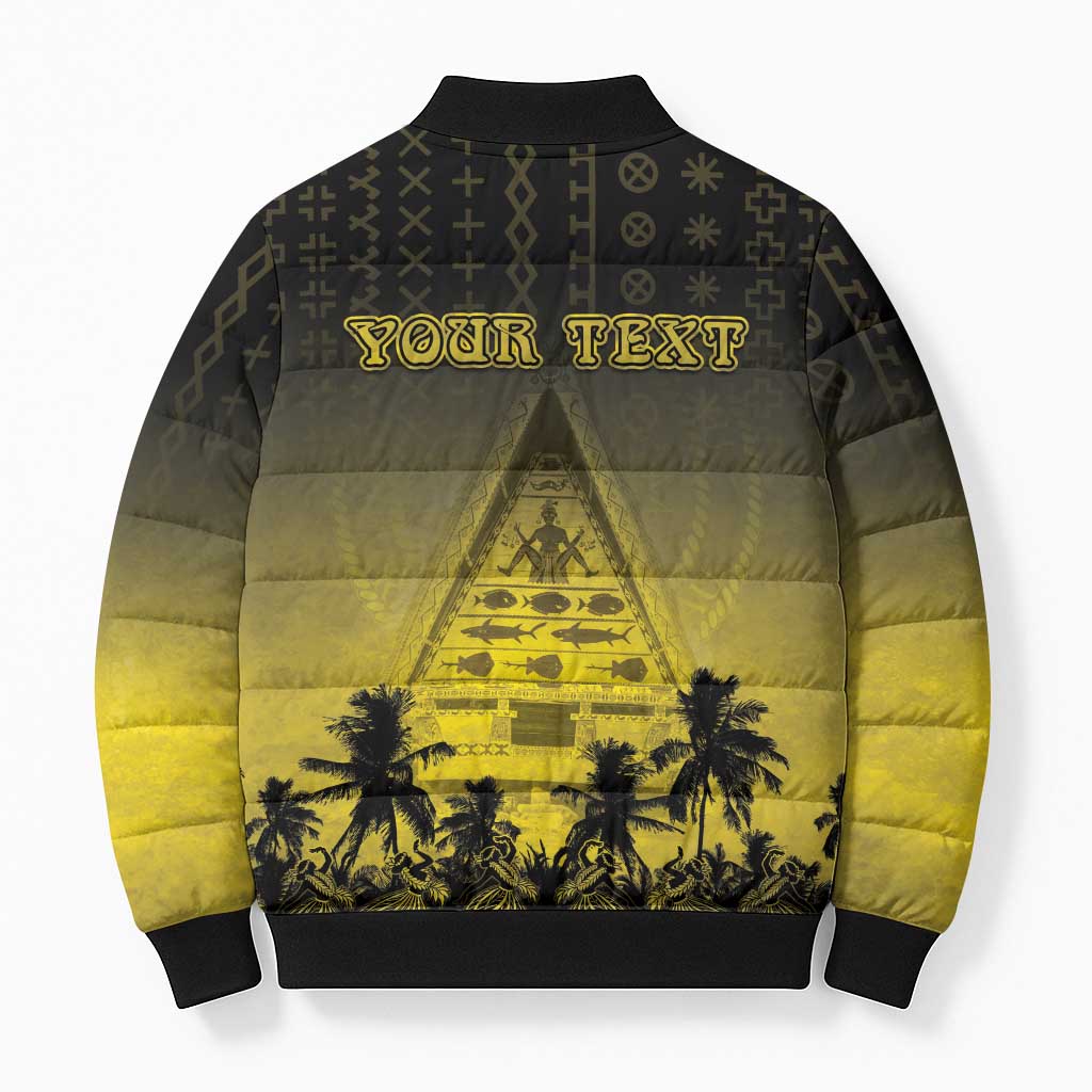 Personalised Palau Independence Day Bomber Puffer Jacket Palauan Tattoo Pattern LT05 - Polynesian Pride