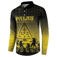 Personalised Palau Independence Day Button Sweatshirt Palauan Tattoo Pattern LT05 - Polynesian Pride