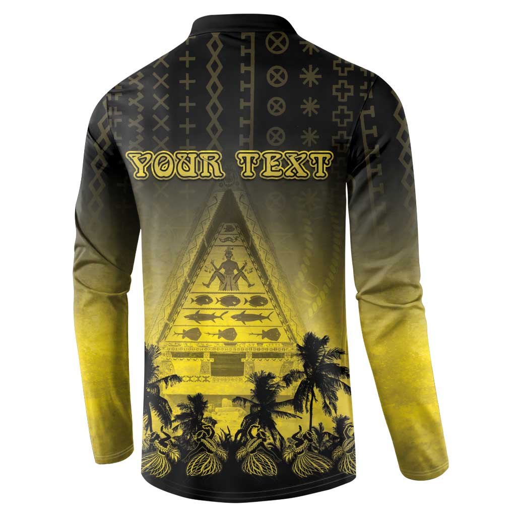 Personalised Palau Independence Day Button Sweatshirt Palauan Tattoo Pattern LT05 - Polynesian Pride