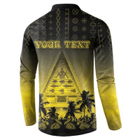 Personalised Palau Independence Day Button Sweatshirt Palauan Tattoo Pattern LT05 - Polynesian Pride