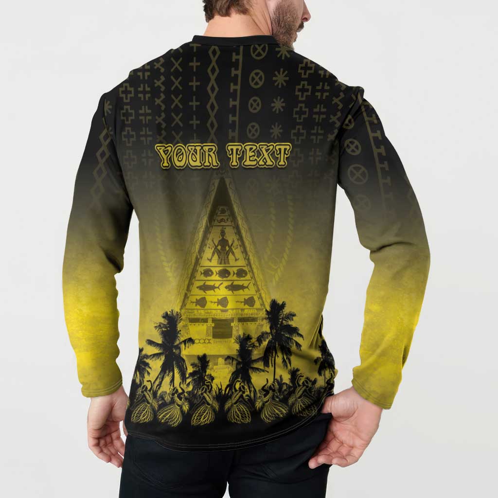Personalised Palau Independence Day Button Sweatshirt Palauan Tattoo Pattern LT05 - Polynesian Pride