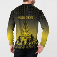 Personalised Palau Independence Day Button Sweatshirt Palauan Tattoo Pattern LT05 - Polynesian Pride