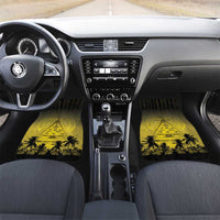 Palau Independence Day Car Mats Palauan Tattoo Pattern LT05 Set 2pcs - Front Black - Polynesian Pride