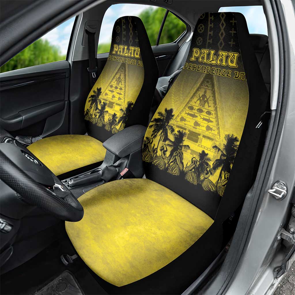 Palau Independence Day Car Seat Cover Palauan Tattoo Pattern - Polynesian Pride