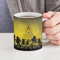 Personalised Palau Independence Day Ceramic Mug Palauan Tattoo Pattern - Polynesian Pride