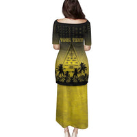 Personalised Palau Independence Day Family Matching Puletasi and Hawaiian Shirt Palauan Tattoo Pattern LT05 - Polynesian Pride