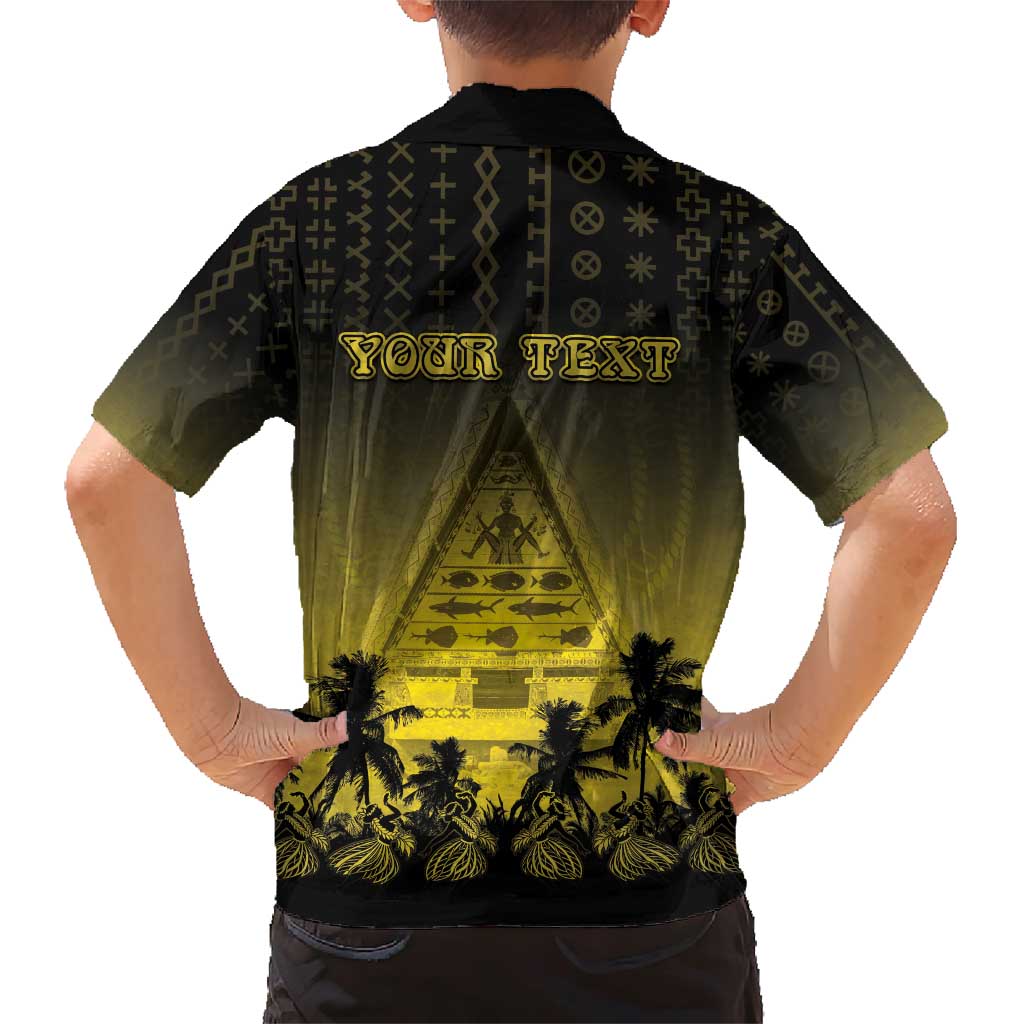 Personalised Palau Independence Day Family Matching Short Sleeve Bodycon Dress and Hawaiian Shirt Palauan Tattoo Pattern - Polynesian Pride