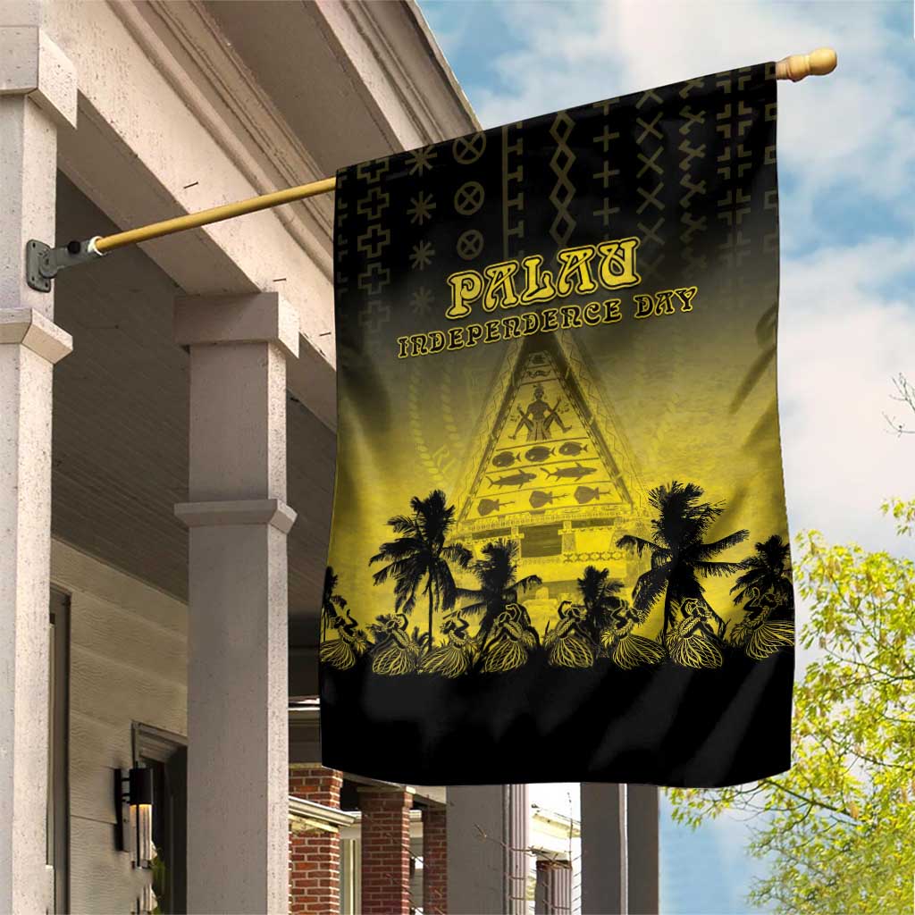 Palau Independence Day Garden Flag Palauan Tattoo Pattern LT05 House Flag Black - Polynesian Pride