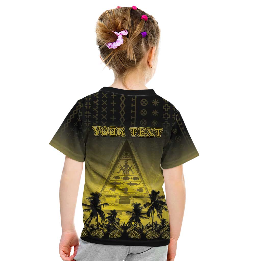 Personalised Palau Independence Day Kid T Shirt Palauan Tattoo Pattern - Polynesian Pride