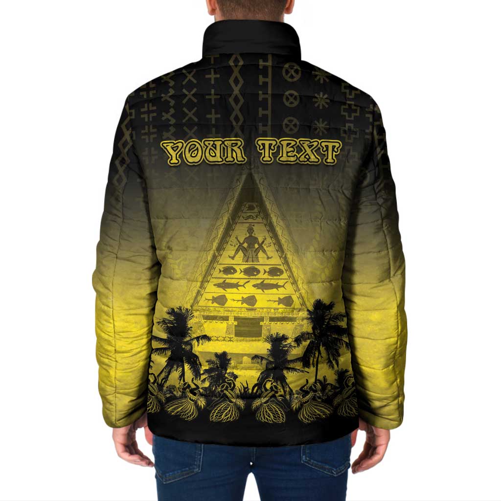 Personalised Palau Independence Day Padded Jacket Palauan Tattoo Pattern LT05 - Polynesian Pride