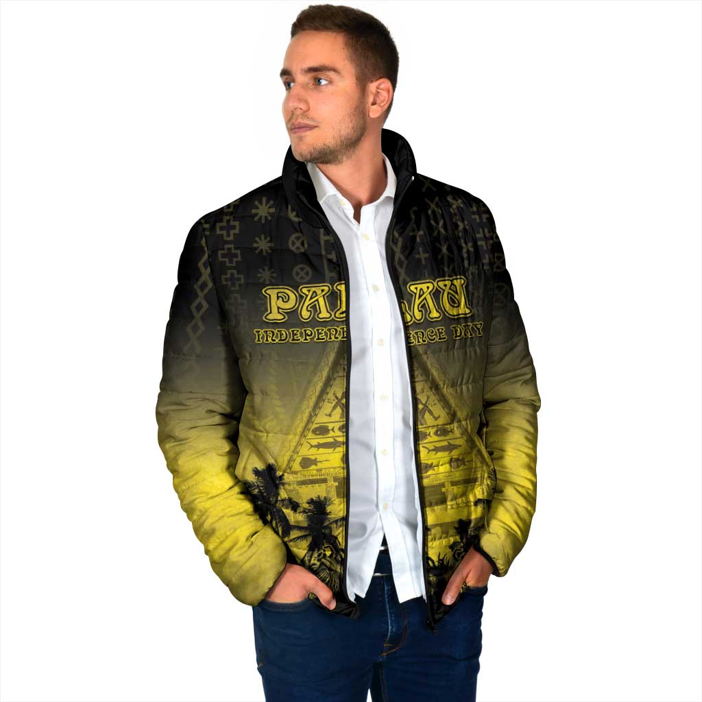 Personalised Palau Independence Day Padded Jacket Palauan Tattoo Pattern LT05 - Polynesian Pride