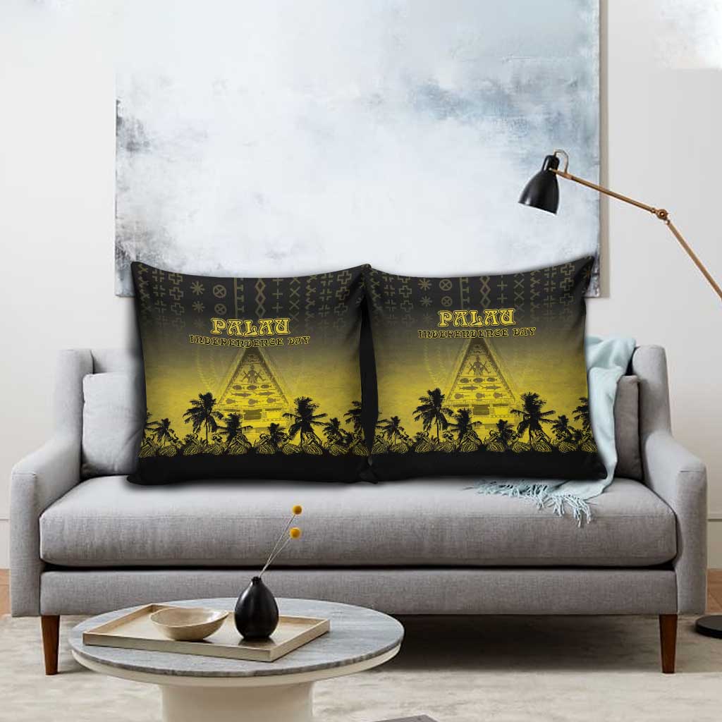 Palau Independence Day Pillow Cover Palauan Tattoo Pattern - Polynesian Pride