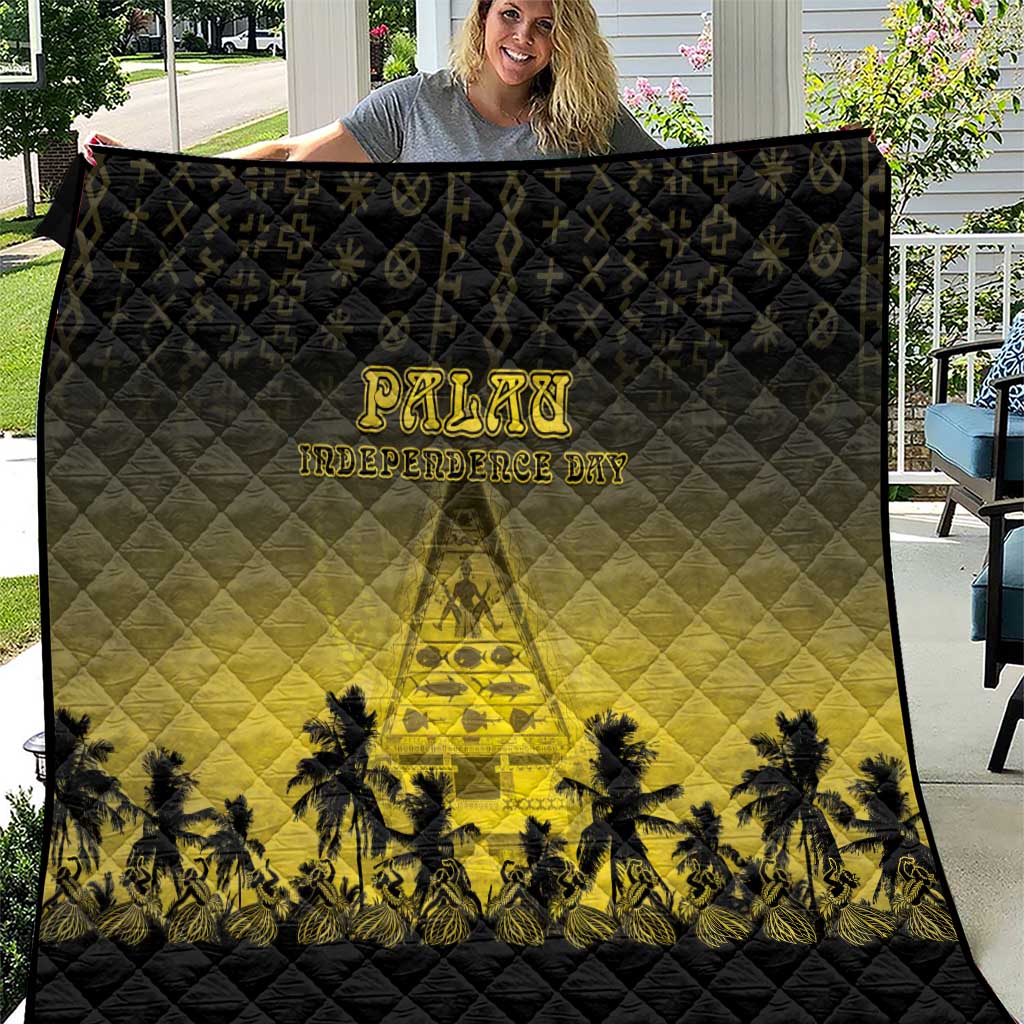 Palau Independence Day Quilt Palauan Tattoo Pattern LT05 Black - Polynesian Pride