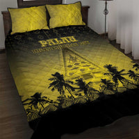 Palau Independence Day Quilt Bed Set Palauan Tattoo Pattern LT05 Black - Polynesian Pride