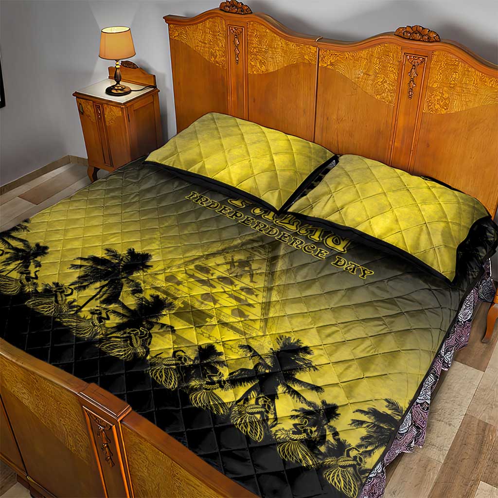 Palau Independence Day Quilt Bed Set Palauan Tattoo Pattern LT05 - Polynesian Pride