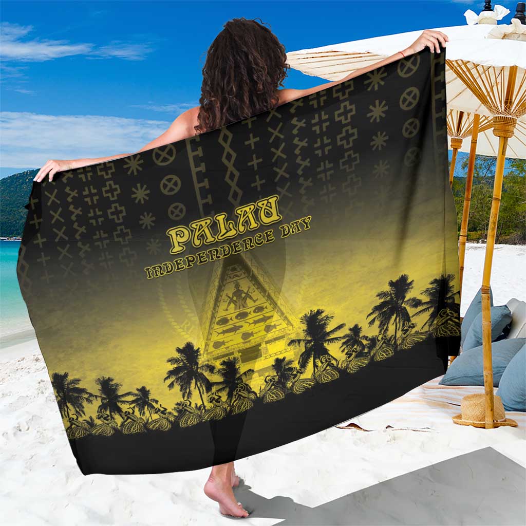 Palau Independence Day Sarong Palauan Tattoo Pattern LT05 One Size 44 x 66 inches Black - Polynesian Pride