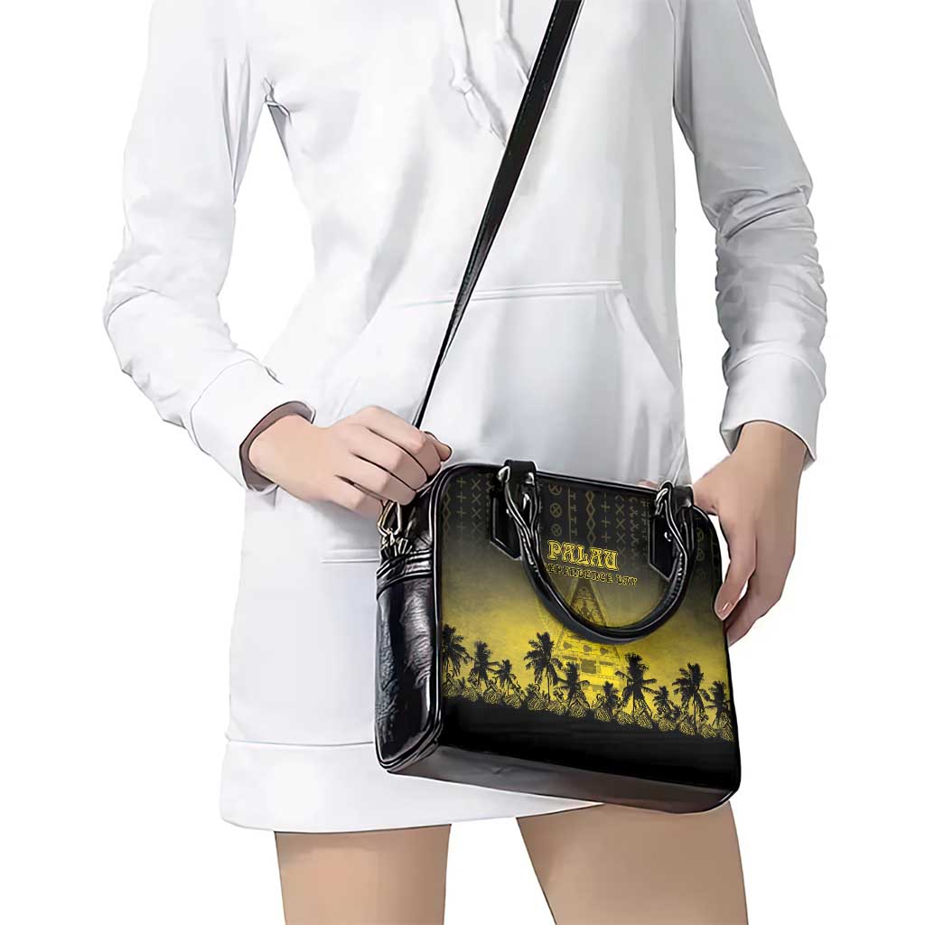 Palau Independence Day Shoulder Handbag Palauan Tattoo Pattern LT05 - Polynesian Pride