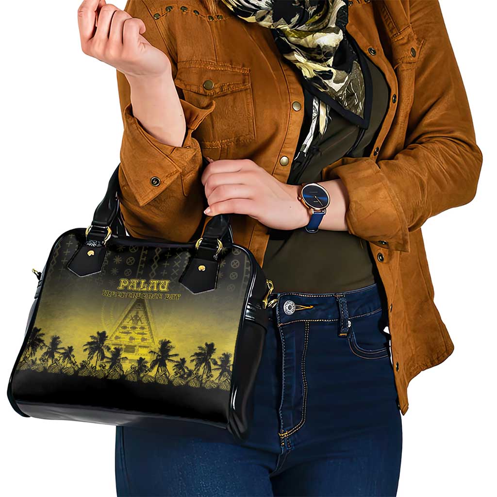 Palau Independence Day Shoulder Handbag Palauan Tattoo Pattern LT05 - Polynesian Pride