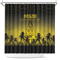 Palau Independence Day Shower Curtain Palauan Tattoo Pattern LT05 Black - Polynesian Pride