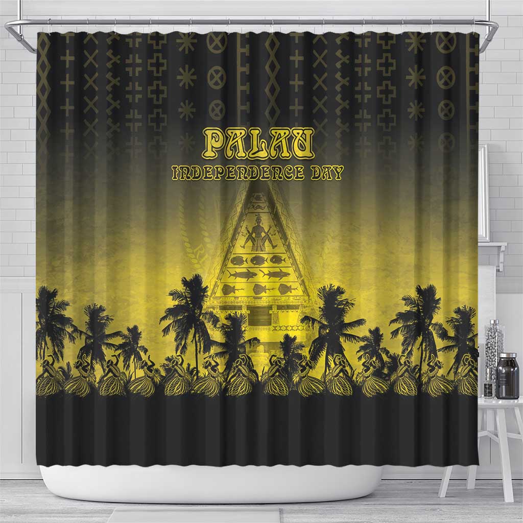 Palau Independence Day Shower Curtain Palauan Tattoo Pattern LT05 - Polynesian Pride