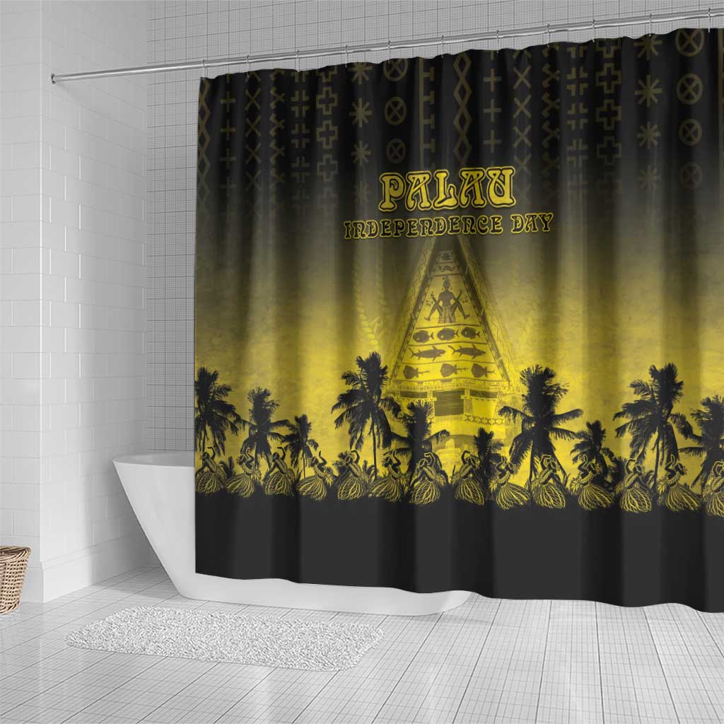 Palau Independence Day Shower Curtain Palauan Tattoo Pattern LT05 - Polynesian Pride