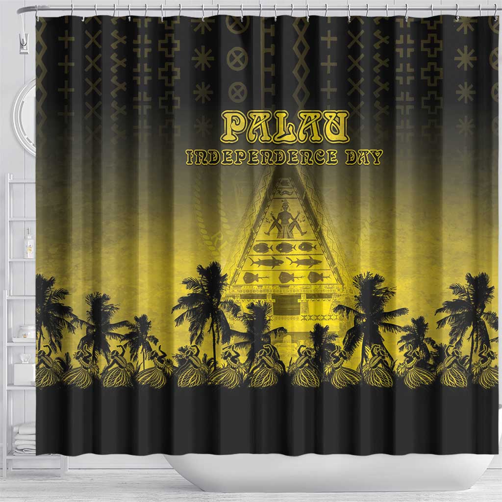 Palau Independence Day Shower Curtain Palauan Tattoo Pattern LT05 - Polynesian Pride