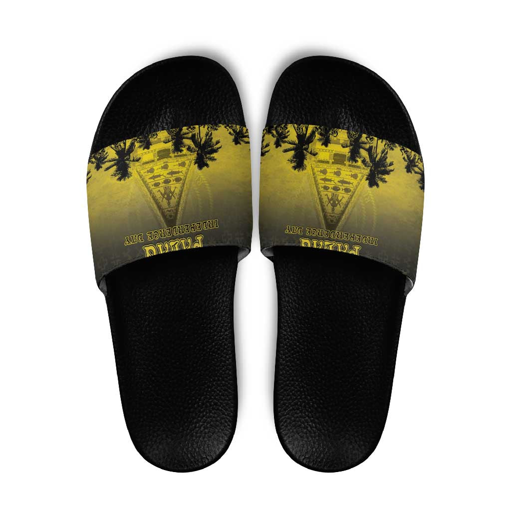 Palau Independence Day Slide Sandals Palauan Tattoo Pattern - Polynesian Pride