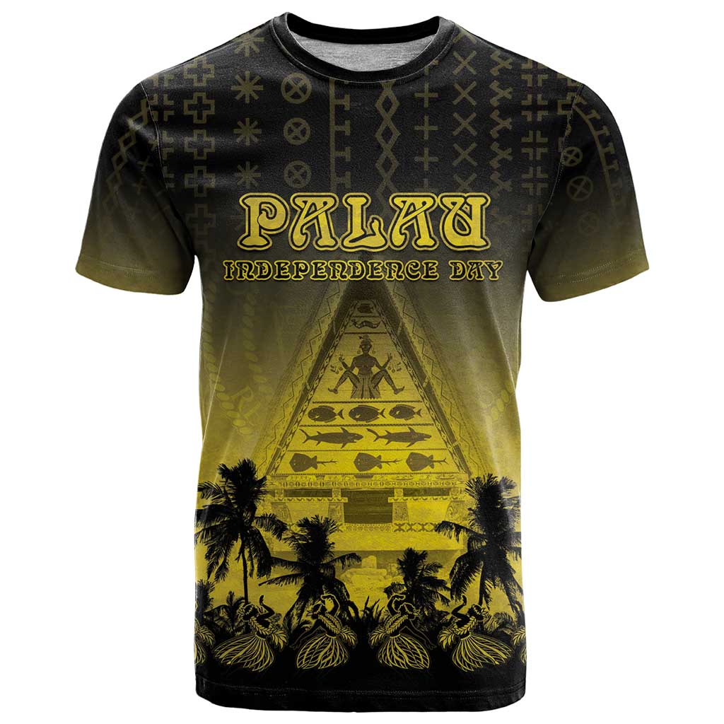 Personalised Palau Independence Day T Shirt Palauan Tattoo Pattern - Polynesian Pride