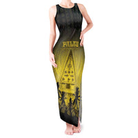 Personalised Palau Independence Day Tank Maxi Dress Palauan Tattoo Pattern - Polynesian Pride
