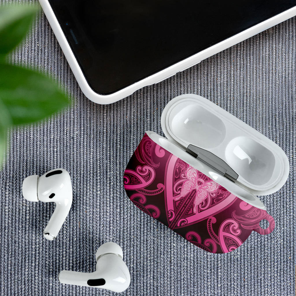 Aotearoa Breast Cancer AirPods Case Maori Tribal Pattern LT05 - Polynesian Pride