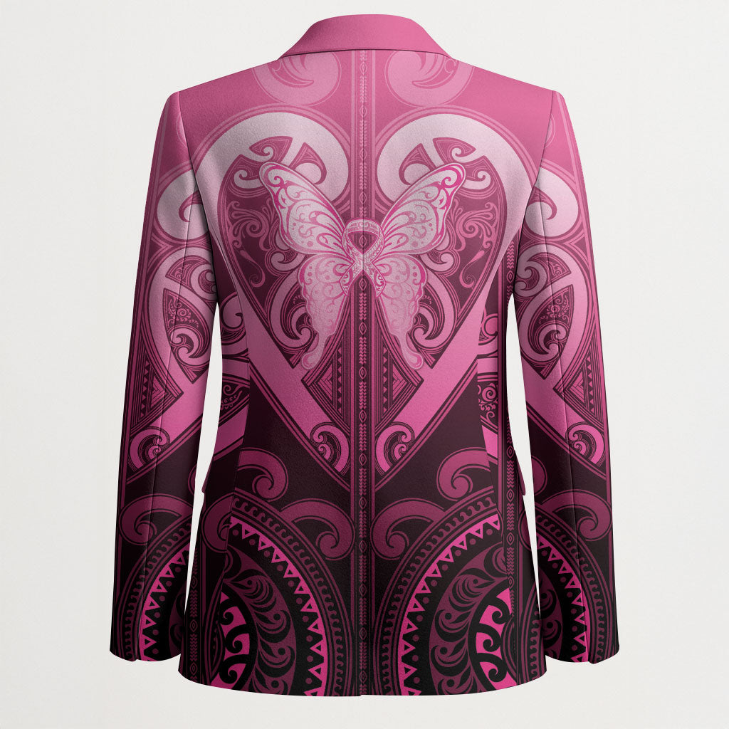 Aotearoa Breast Cancer Blazer Maori Tribal Pattern LT05 - Polynesian Pride