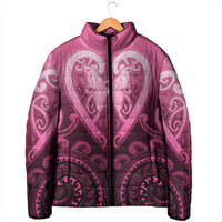 Aotearoa Breast Cancer Padded Jacket Maori Tribal Pattern LT05 - Polynesian Pride
