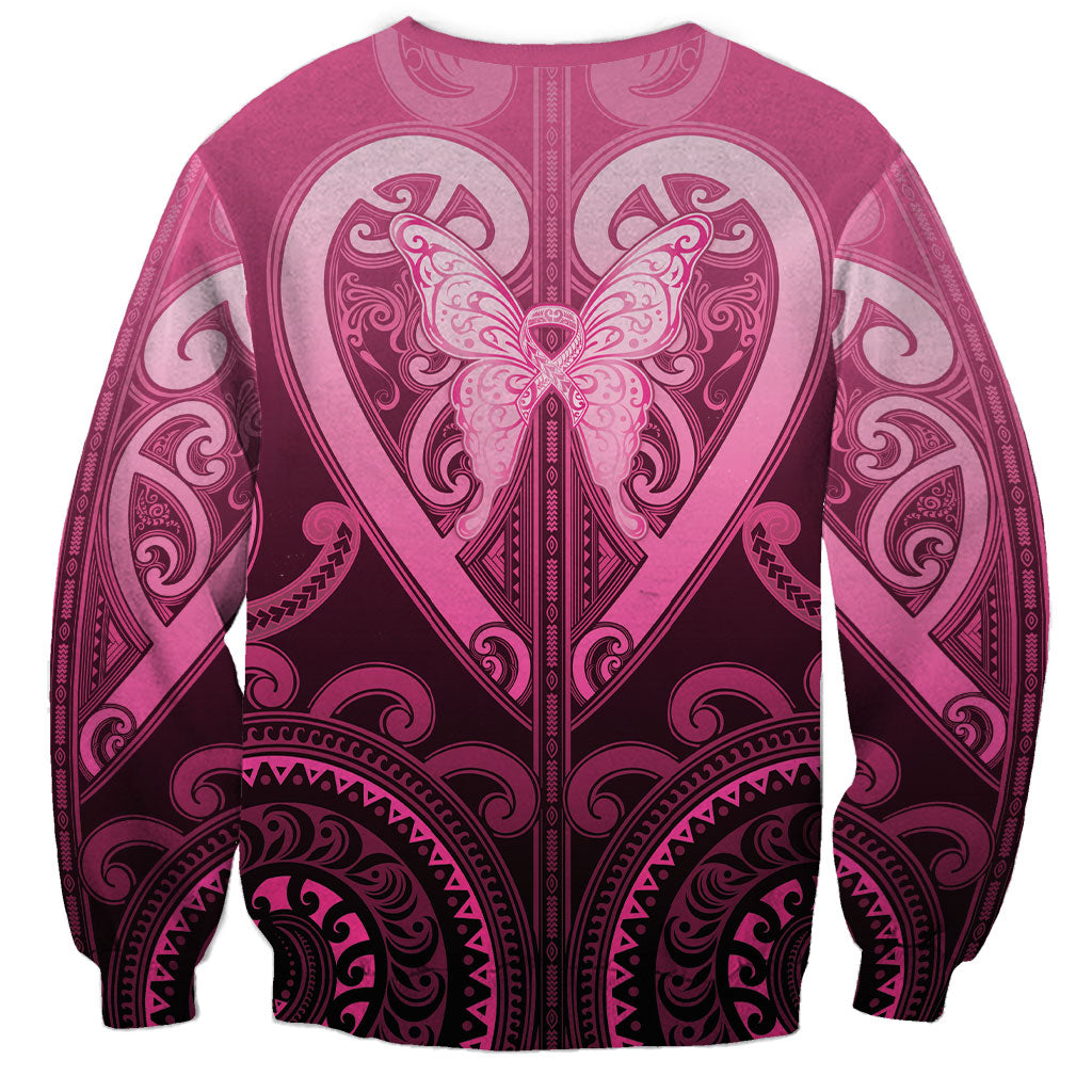 Aotearoa Breast Cancer Sweatshirt Maori Tribal Pattern LT05 - Polynesian Pride