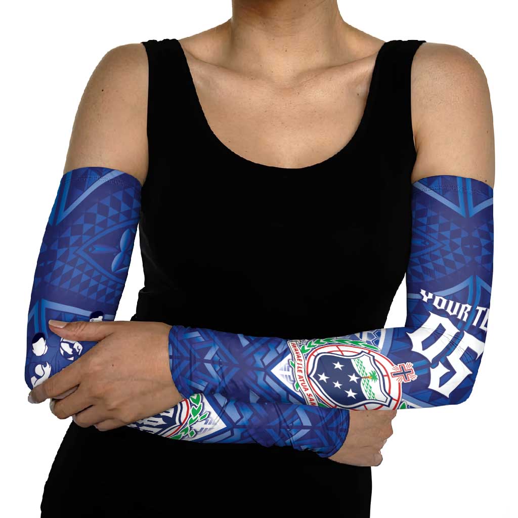 Toa Samoa Rugby Custom Arm Sleeves Samoan Pride With Tribal Pattern LT05 - Polynesian Pride