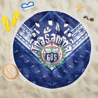 Toa Samoa Rugby Beach Blanket Samoan Pride With Tribal Pattern LT05 One Size 150cm Blue - Polynesian Pride