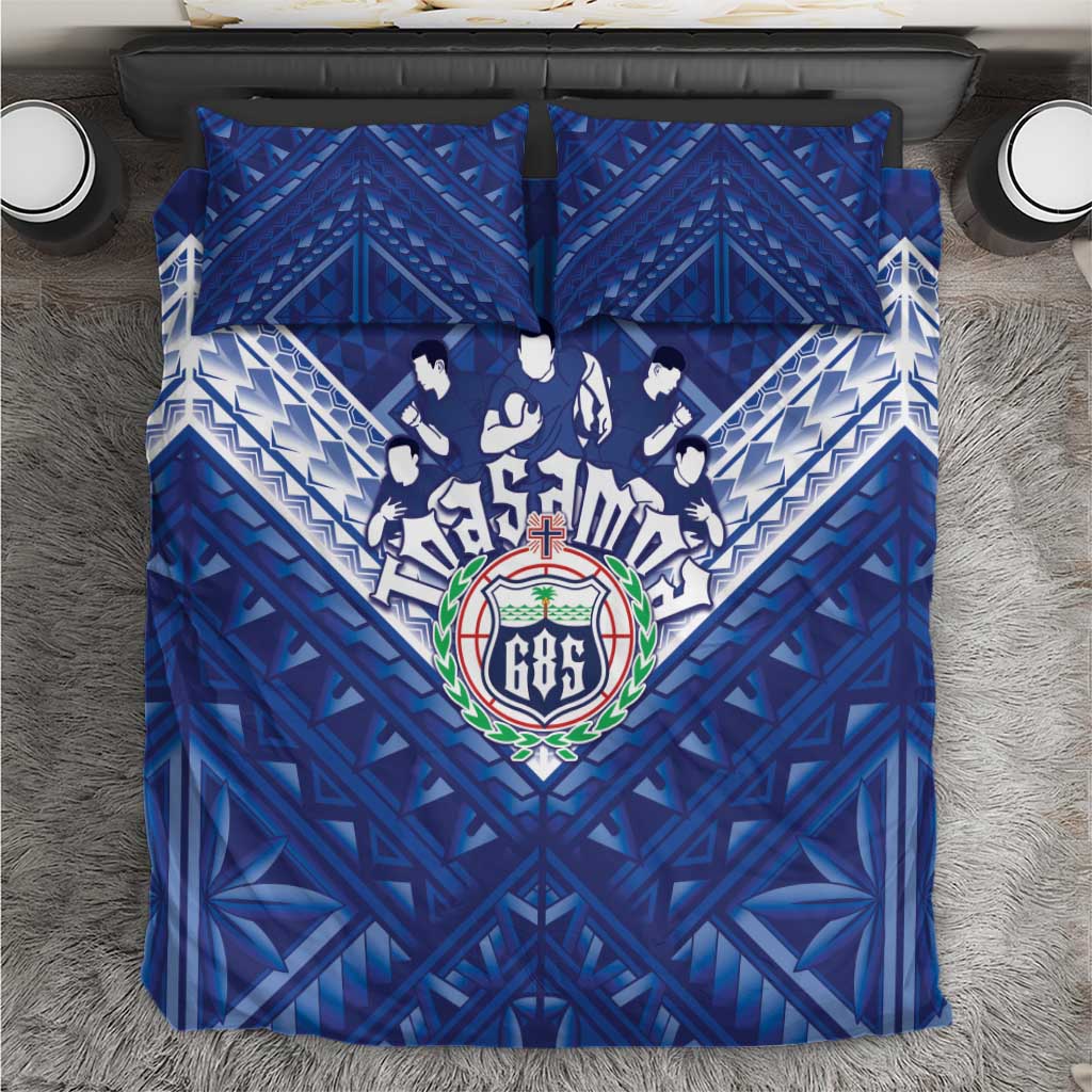 Toa Samoa Rugby Bedding Set Samoan Pride With Tribal Pattern LT05 Blue - Polynesian Pride