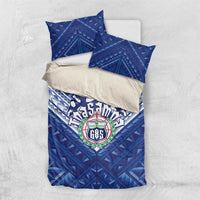 Toa Samoa Rugby Bedding Set Samoan Pride With Tribal Pattern LT05 US Twin 172cm x 218cm Blue - Polynesian Pride