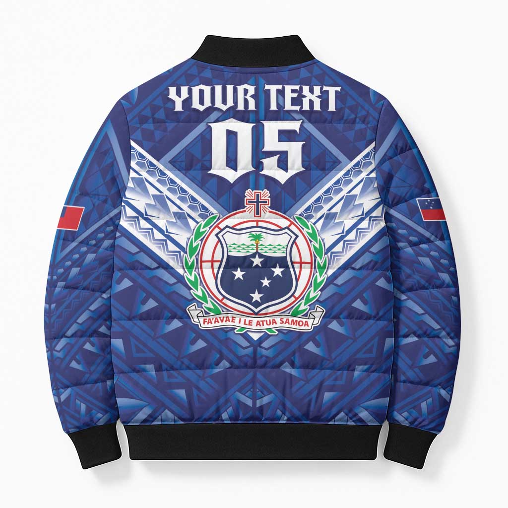 Toa Samoa Rugby Custom Bomber Puffer Jacket Samoan Pride With Tribal Pattern - Polynesian Pride