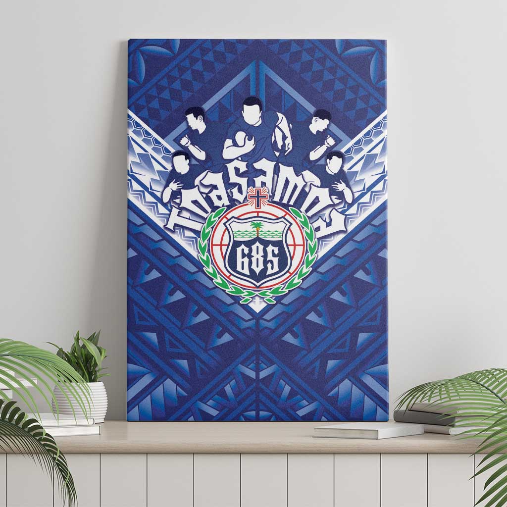 Toa Samoa Rugby Canvas Wall Art Samoan Pride With Tribal Pattern - Polynesian Pride