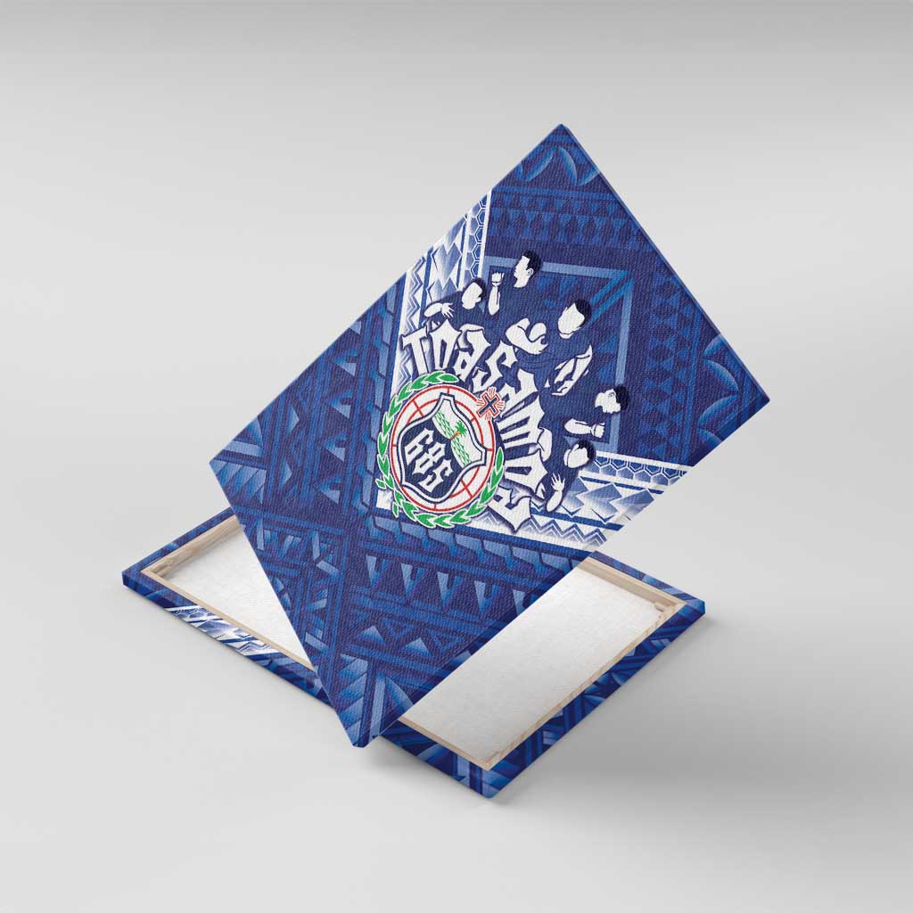 Toa Samoa Rugby Canvas Wall Art Samoan Pride With Tribal Pattern - Polynesian Pride