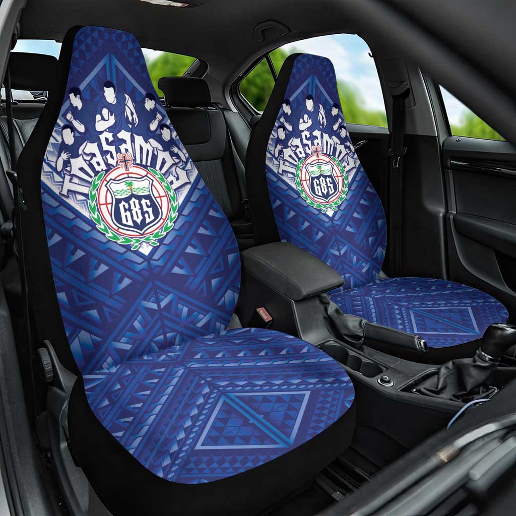 Toa Samoa Rugby Car Seat Cover Samoan Pride With Tribal Pattern LT05 One Size Blue - Polynesian Pride