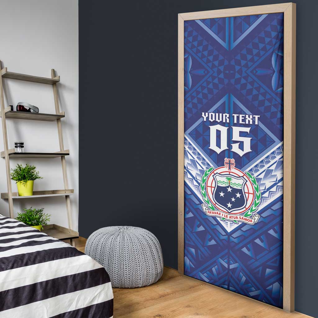 Toa Samoa Rugby Custom Door Cover Samoan Pride With Tribal Pattern - Polynesian Pride