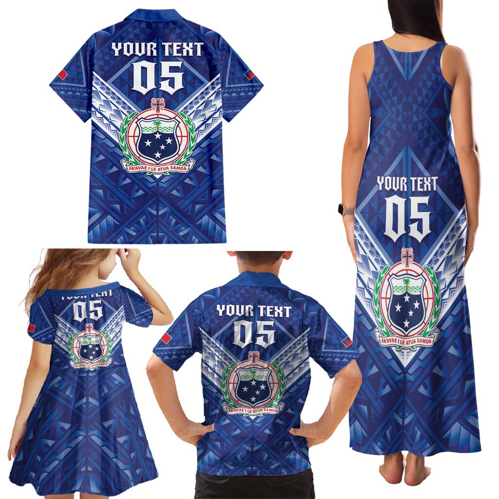 Toa Samoa Rugby Custom Family Matching Tank Maxi Dress and Hawaiian Shirt Samoan Pride With Tribal Pattern - Polynesian Pride