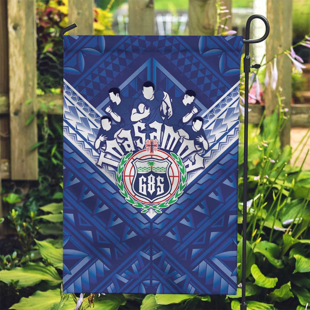 Toa Samoa Rugby Garden Flag Samoan Pride With Tribal Pattern - Polynesian Pride