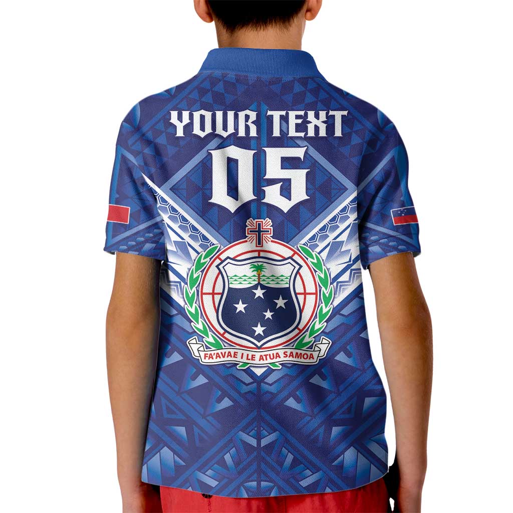 Toa Samoa Rugby Custom Kid Polo Shirt Samoan Pride With Tribal Pattern LT05 - Polynesian Pride