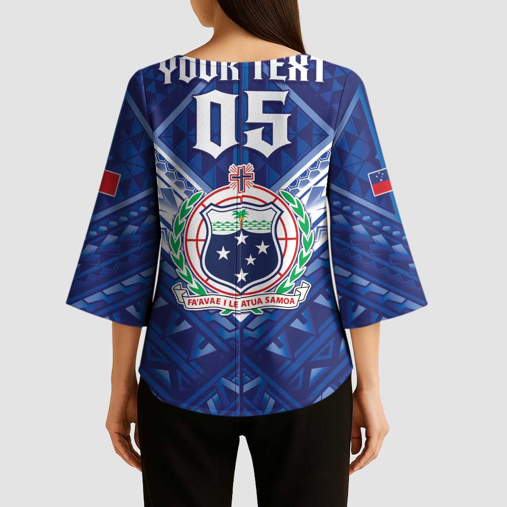 Toa Samoa Rugby Custom Kimono Sleeve Blouse Samoan Pride With Tribal Pattern - Polynesian Pride