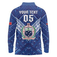 Toa Samoa Rugby Custom Long Sleeve Polo Shirt Samoan Pride With Tribal Pattern LT05 - Polynesian Pride