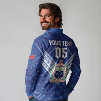 Toa Samoa Rugby Custom Long Sleeve Polo Shirt Samoan Pride With Tribal Pattern LT05 - Polynesian Pride